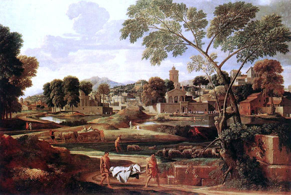  Nicolas Poussin Landscape with the Funeral of Phocion - Canvas Art Print