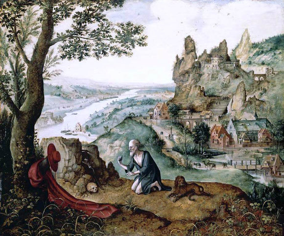  Lucas Gassel Landscape with the Penitent St Jerome - Canvas Art Print