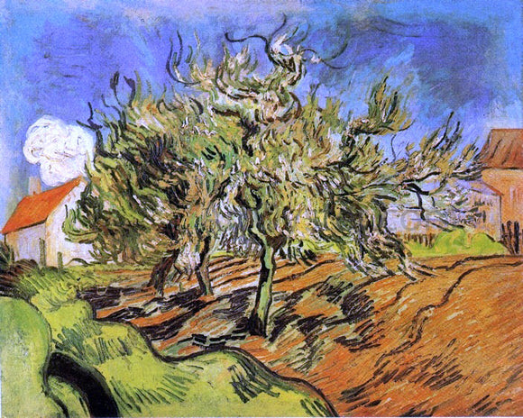  Vincent Van Gogh Landscape with Three Trees and a House - Canvas Art Print