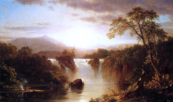  Frederic Edwin Church Landscape with Waterfall - Canvas Art Print