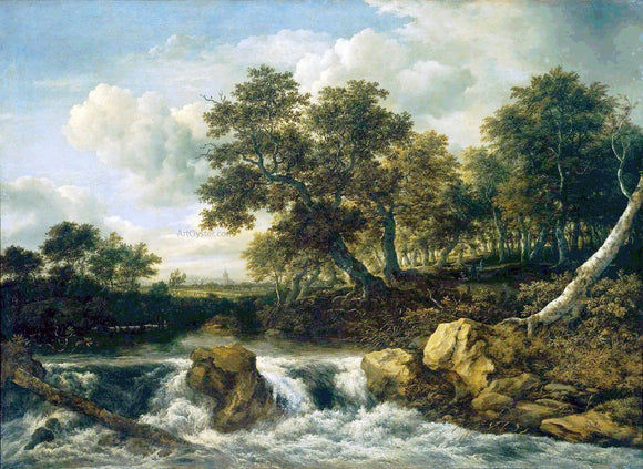  Jacob Van Ruisdael Landscape with Waterfall - Canvas Art Print