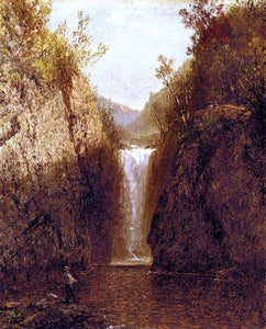  John Frederick Kensett Landscape with Waterfall - Canvas Art Print