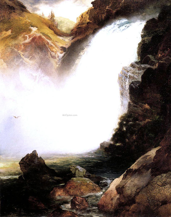  Thomas Moran Landscape with Waterfall - Canvas Art Print