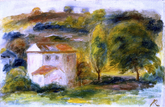  Pierre Auguste Renoir Landscape with White House - Canvas Art Print