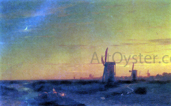  Ivan Constantinovich Aivazovsky Landscape With Windmills - Canvas Art Print