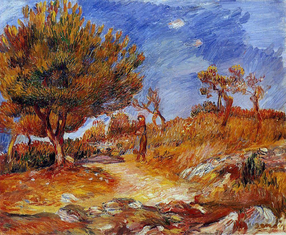  Pierre Auguste Renoir Landscape: Woman under a Tree - Canvas Art Print