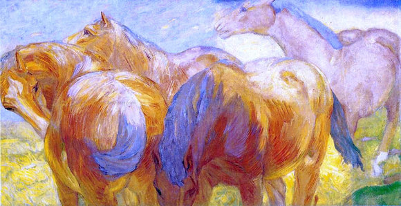  Franz Marc Large Lenggries Horse Painting - Canvas Art Print