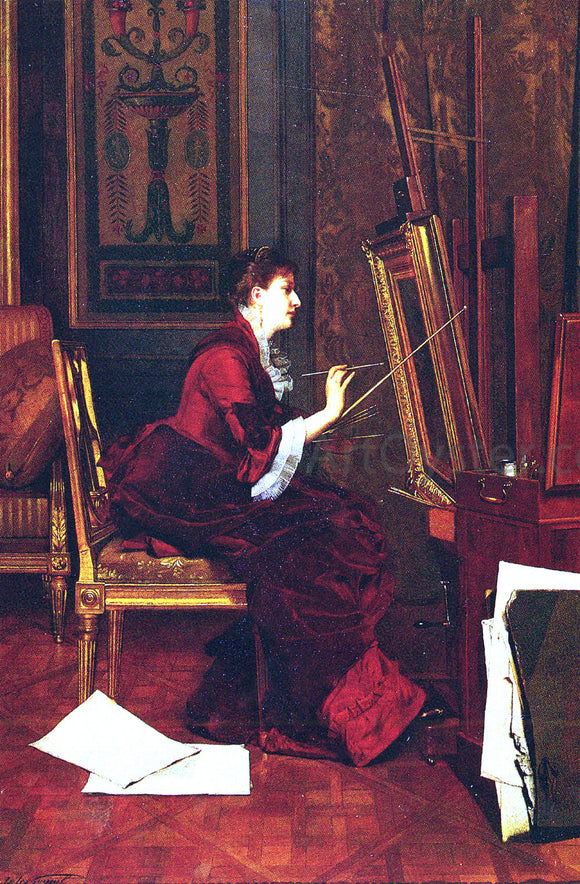 Jules Adolphe Goupil L'Artiste Dans L'Atelier - Canvas Art Print