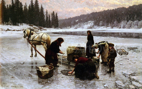  Jahn Ekenaes Laudering, A Winter's Day - Canvas Art Print