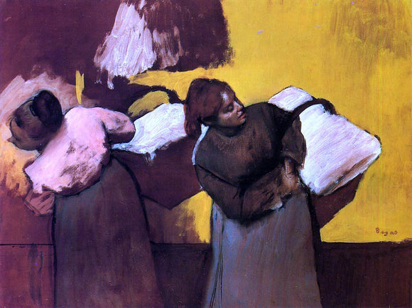  Edgar Degas Laundress Carrying Linen - Canvas Art Print