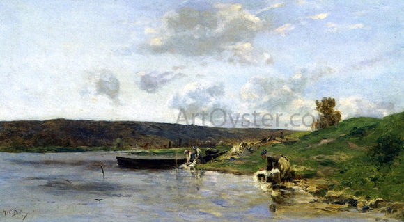  Hippolyte Camille Delpy Laundresses by the Water - Canvas Art Print