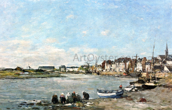  Eugene-Louis Boudin Laundresses on the Banks of the Port of Trouville - Canvas Art Print