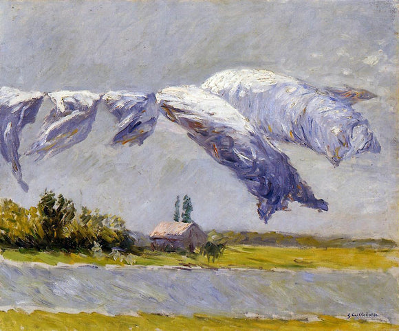  Gustave Caillebotte Laundry Drying, Petit Gennevilliers - Canvas Art Print