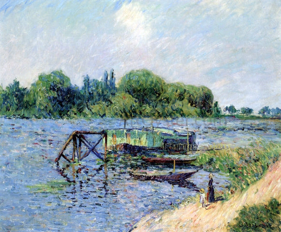  Gustave Loiseau Laundry on the Seine at Herblay - Canvas Art Print