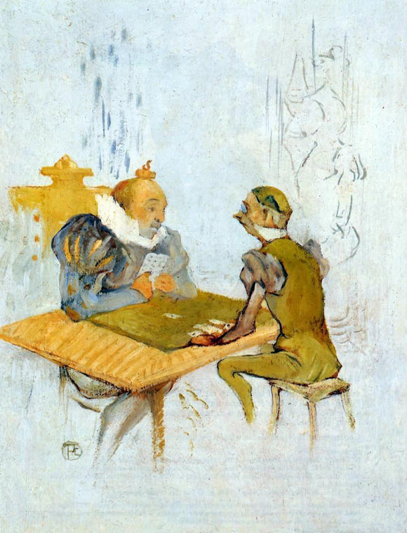  Henri De Toulouse-Lautrec Le Belle et la Bete - Le Besigue - Canvas Art Print