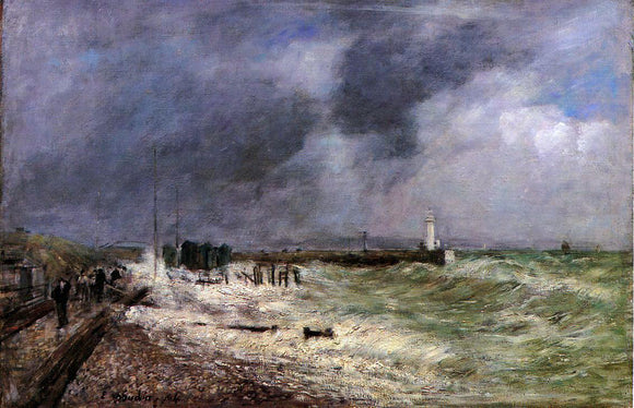  Eugene-Louis Boudin Le Havre: A Gust of Wind at Frascati - Canvas Art Print