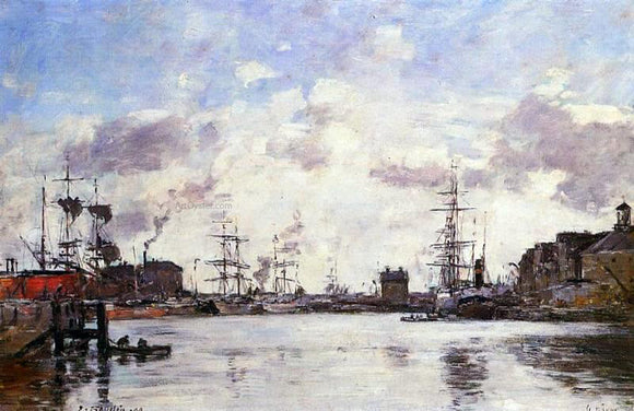  Eugene-Louis Boudin Le Havre, le Bassin de la Barre - Canvas Art Print