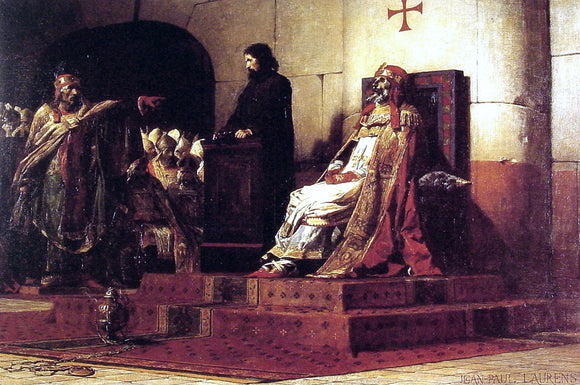  Jean-Paul Laurens Le Pape Formose et Etienne VII - Canvas Art Print