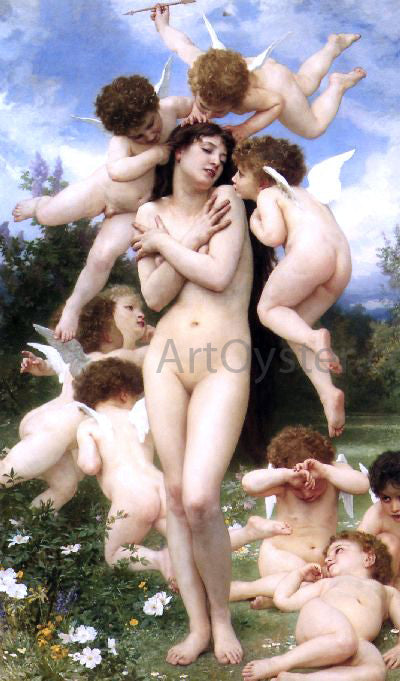  William Adolphe Bouguereau Le Printemps (also known as The Return of Spring) - Canvas Art Print