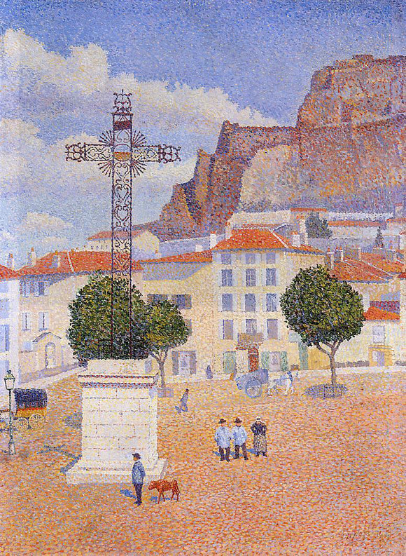  Albert Dubois-Pillet Le Puy: The Sunny Plaza - Canvas Art Print