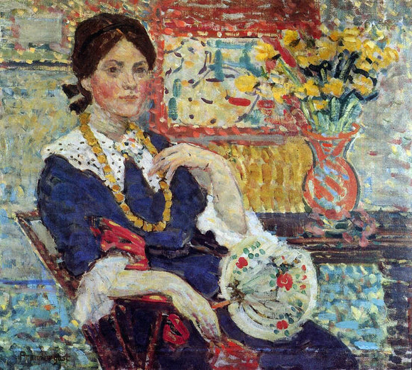  Maurice Prendergast Le Rouge - Portrait of Miss Edith King - Canvas Art Print