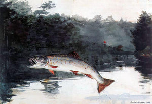  Winslow Homer Leaping Trout - Canvas Art Print