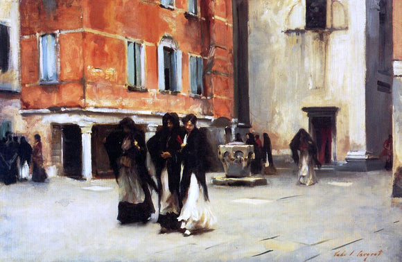  John Singer Sargent Leaving Church, Campo San Canciano, Venice - Canvas Art Print
