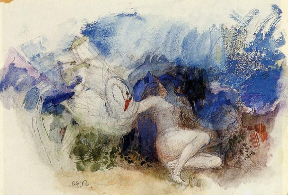  Odilon Redon Leda and the Swan - Canvas Art Print