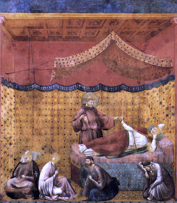  Giotto Di Bondone Legend of St Francis: 25. Dream of St Gregory (Upper Church, San Francesco, Assisi) - Canvas Art Print