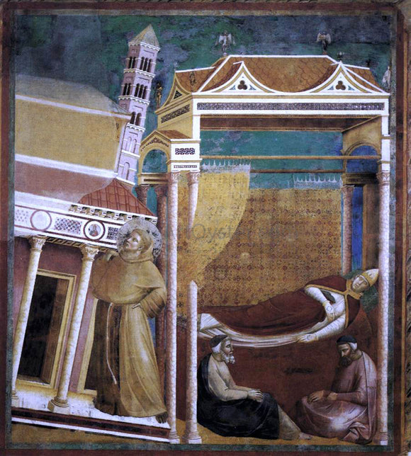  Giotto Di Bondone Legend of St Francis: 6. Dream of Innocent III (Upper Church, San Francesco, Assisi) - Canvas Art Print