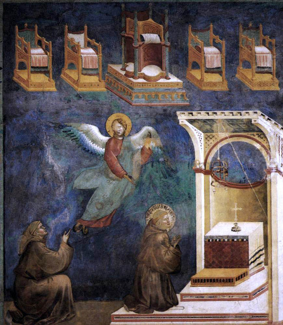  Giotto Di Bondone Legend of St Francis: 9. Vision of the Thrones (Upper Church, San Francesco, Assisi) - Canvas Art Print