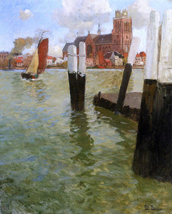  Fritz Thaulow L'Embarcadere, Dordrecht - Canvas Art Print