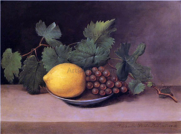  Raphaelle Peale Lemon and Grapes - Canvas Art Print