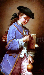  Jeanne Bole L'enfant Au Bilboquet - Canvas Art Print