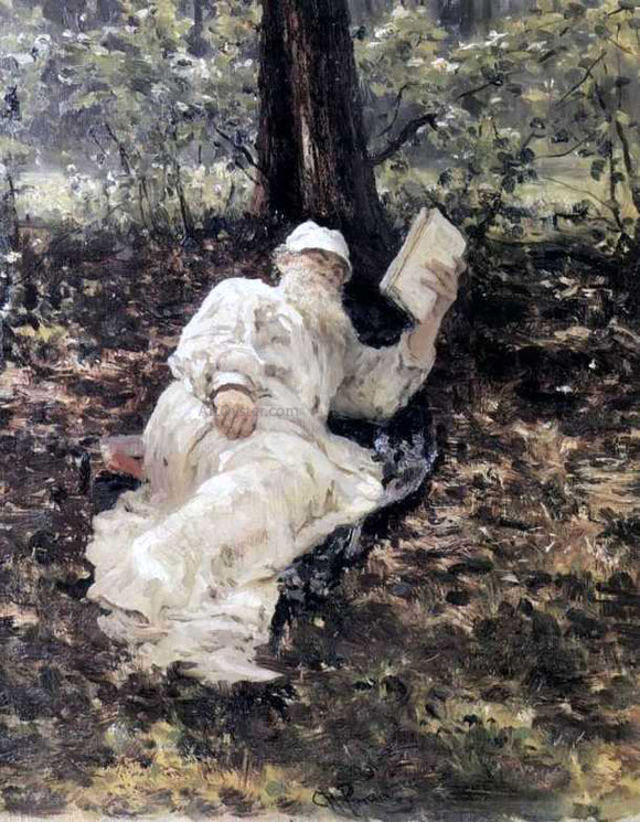  Ilia Efimovich Repin Leo Tolstoy in the forest - Canvas Art Print