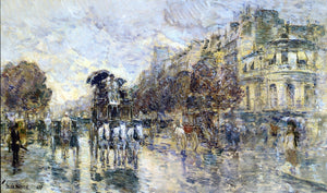  Frederick Childe Hassam Les Grands Boulevards, Paris - Canvas Art Print