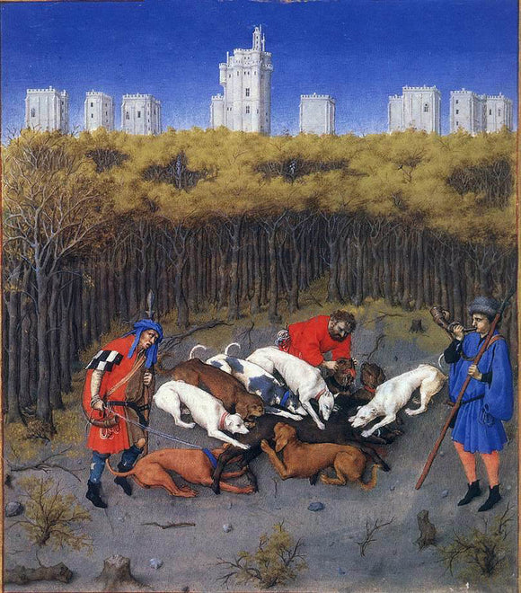  The Johan Limbourg Les tres riches heures du Duc de Berry: December (detail) - Canvas Art Print