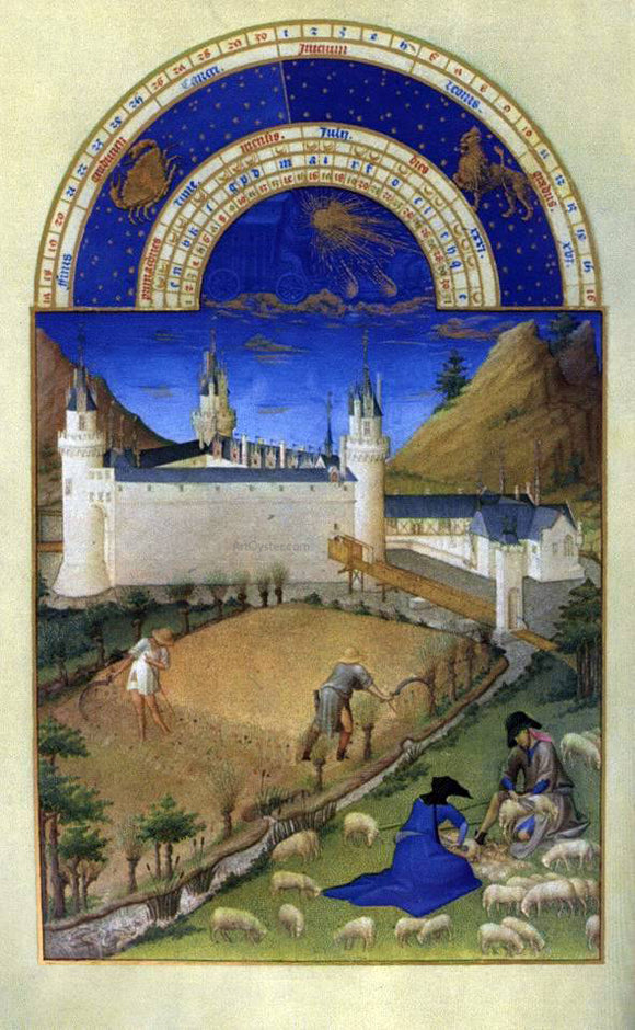  The Johan Limbourg Les tres riches heures du Duc de Berry: Juillet (July) - Canvas Art Print