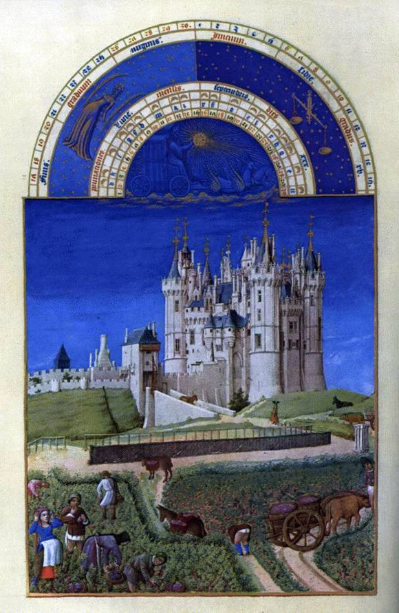  The Johan Limbourg Les tres riches heures du Duc de Berry: Septembre (September) - Canvas Art Print