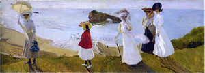  Joaquin Sorolla Y Bastida Lighthouse Walk at Biarritz - Canvas Art Print