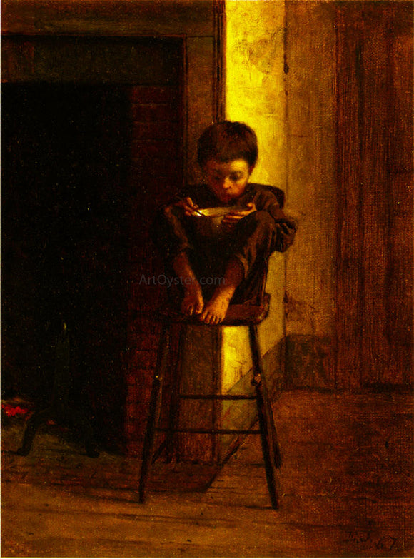  Eastman Johnson Little Boy on a Stool - Canvas Art Print