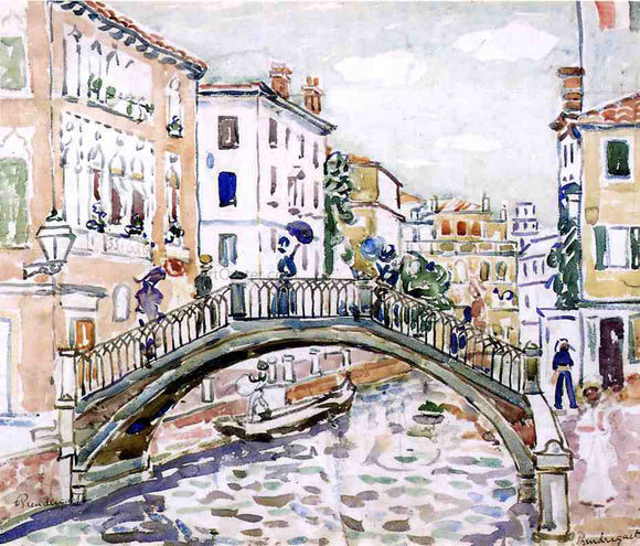  Maurice Prendergast Little Bridge, Venice - Canvas Art Print