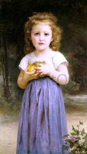  William Adolphe Bouguereau A Little Girl Holding Apples - Canvas Art Print