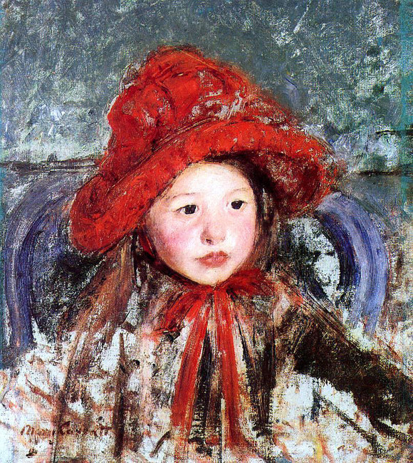  Mary Cassatt Little Girl in a Large Red Hat - Canvas Art Print