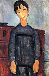  Amedeo Modigliani Little Girl in Black Apron - Canvas Art Print