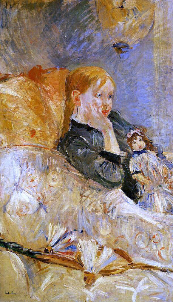  Berthe Morisot A Little Girl with a Doll - Canvas Art Print