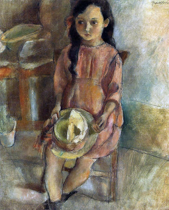  Jules Pascin A Little Girl with a Hat - Canvas Art Print
