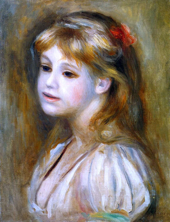  Pierre Auguste Renoir Little Girl with a Red Hair Knot - Canvas Art Print