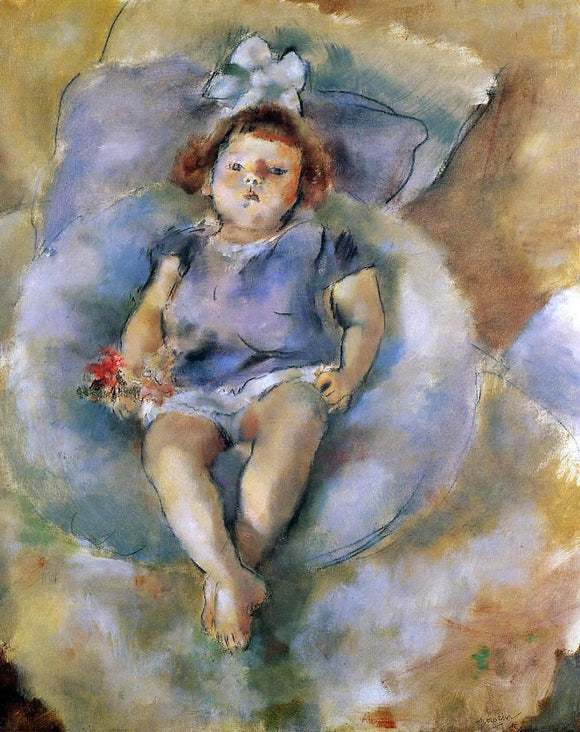  Jules Pascin Little Girl with a White Ribbon - Canvas Art Print
