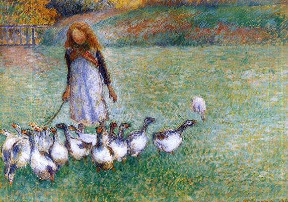  Camille Pissarro A Little Goose Girl - Canvas Art Print
